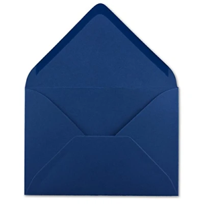 Abbildung von 75 DIN C6 Briefumschläge Nachtblau 11,4 x 16,2 cm 120 g/m² Nassklebung Brief Hüllen ohne Fenster für Einladungen von Ihrem Glüxx Agent