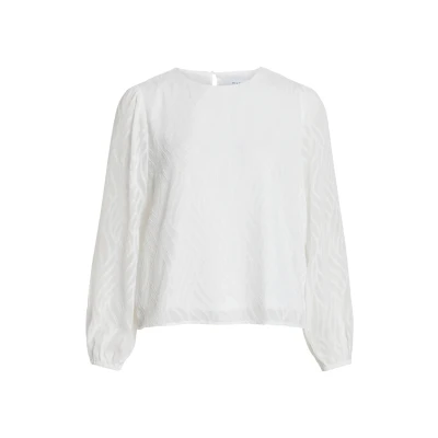Abbildung von VILA Vimika Oneck Bluse, Damen, Größe: 36, Cloud dancer