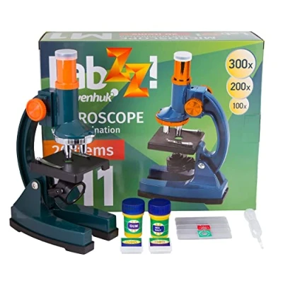 Abbildung von Levenhuk LabZZ M1, Optisches Mikroskop, Orange, Benzin, Kunststoff, 300x, 100x, 10x