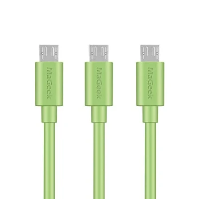 Abbildung von MaGeek [3 Pack 1.0m Premium Micro USB Kabel Schnell Aufladen Synchronisationen und Ladekabel für Android, Samsung, HTC, Motorola, Nokia, LG, HP, Sony,und mehr (Grün)