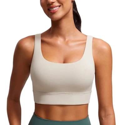 Abbildung von CRZ Yoga Damen Butterluxe Sport BH U Back Ohne Buegel Große Brüste Fitness Top Mojave Braun M
