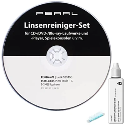 Abbildung von PEARL Reinigungs CD: Linsenreiniger Set für CD /DVD /Blu ray Laufwerke und Player u.v.m. (Reinigungs DVD, Laserreiniger, Autoradio Laufwerk reinigen)