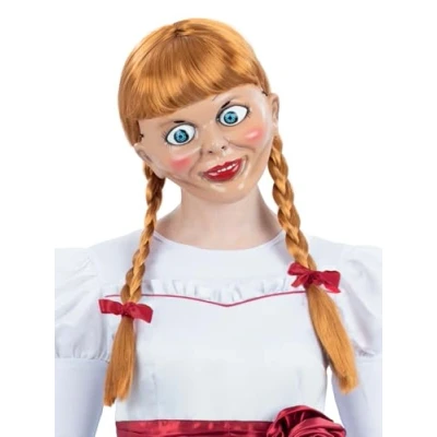 Abbildung von Smiffys Annabelle Perücke, Lang geflochten mit Bändern