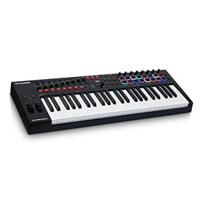 Abbildung von M Audio Oxygen Pro 49 Tasten USB MIDI Keyboard Controller mit Beat Pads, zuweisbaren Reglern, &amp; Fadern und enthaltenem Softwarepaket