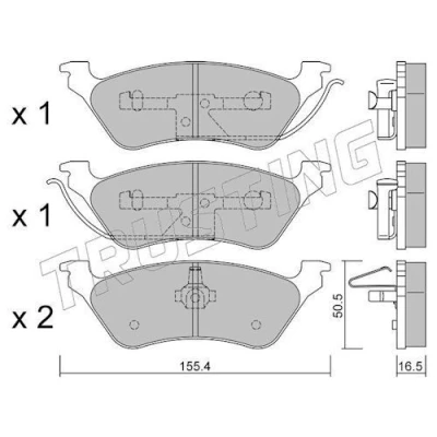 Abbildung von TRUSTING 641.0 Bremsbelagsatz exkl. Verschleißwarnkontakt, nicht für Verschleißwarnanzeiger vorbereitet CHRYSLER: VOYAGER 4