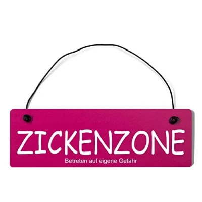 Abbildung von Homeyourself Zickenzone Dekoschild Türschild pink mit Draht
