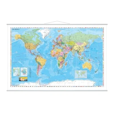Abbildung von FRANKEN Kartentafel Welt, 1:33.000.000, beschreibbar, trocken abwischbar, mit Metallleisten, rollbar, zur Wandbefestigung, 97 x 137 cm, KAM600