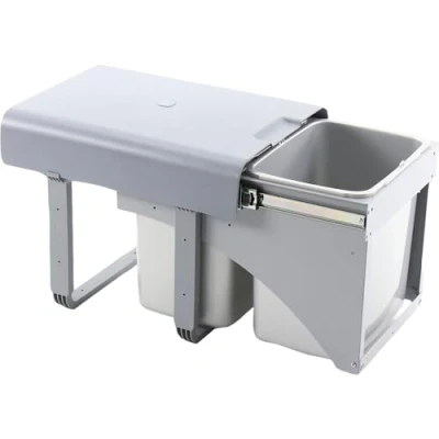 Abbildung von EKOTECH Einbau Abfallsammler Ekko Front 40 2 x 16 Liter Kunststoff Grau