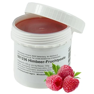 Abbildung von Hobbybäcker Himbeer Fruchtpaste, Zum Verfeinern von Eis, Pralinen, Desserts &amp; Tortencremes, Beerig Fruchtig, 250g