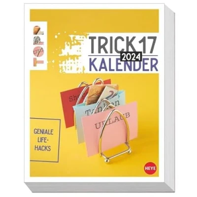 Abbildung von Trick17 Tagesabreißkalender 2024. Nützlicher Lifehack Kalender 2024 mit praktischen Tipps für jede Lebenslage. Tischkalender oder zum Aufhängen, Abreißkalender jeden Tag.