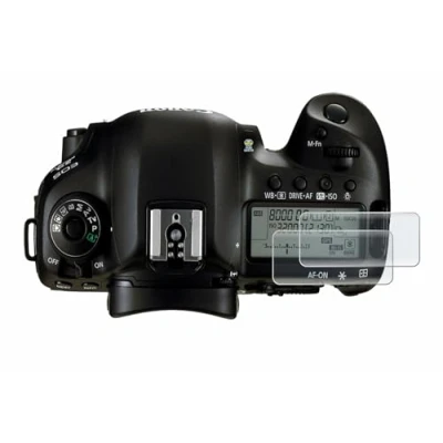 Abbildung von BROTECT Full Cover Schutzfolie Matt für Canon EOS 5D Mark IV (Schulterdisplay) (2 Stück) Screen Displayschutz Folie, 3D Curved, Anti Reflex