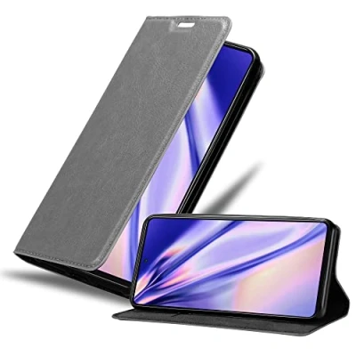Abbildung von Cadorabo Hülle kompatibel mit Samsung Galaxy A52 (4G / 5G) A52s aus Kunst Leder Flip Klappbare Magnetische [Standfunktion] [Kartenfächern] Cover für Tasche in Grau