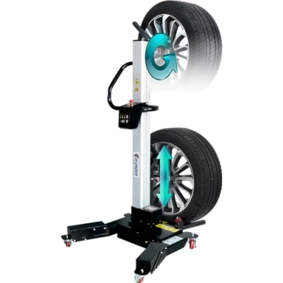 Abbildung von Kunzer WK RMH65 Elektrische Reifenmontagehilfe, akkubetrieben, für Auto Räder, 24V/200W, Einhandbetrieb, 4 Schwenkrollen