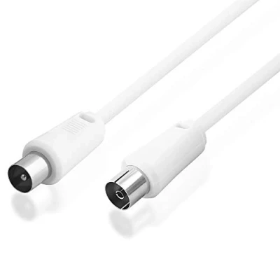 Abbildung von BestPlug 7,5 Meter Antennen Kabel 75Ohm / Koax Stecker männlich auf Buchse Kupplung weiblich/geeignet für 3D SD HD FullHD UHD 4K Weiss