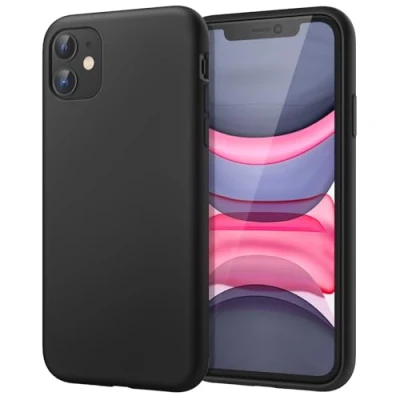 Abbildung von JETech Silicone Hülle für iPhone 11 (2019) 6,1 Zoll, seidigem Ganzkörper Schutzhülle Case Cover, mit weichem Mikrofaser Innenfutter stoßfestes Abdeckung (Schwarz)