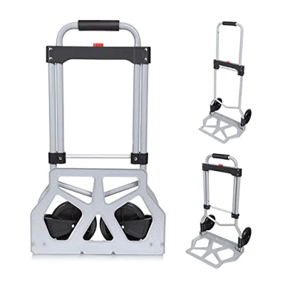 Abbildung von Voluker Alu Sackkarre faltbar, Traglast 100 kg, 2 Räder, mit Teleskopgriff aus Aluminium, Silber