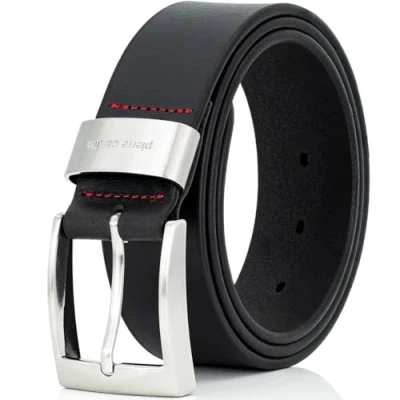 Abbildung von Pierre Cardin Gürtel Herren, Premium Echtleder Herren 40 mm breit, Herrengürtel aus Vollrindleder schwarz, Größe/Size:95, Farbe/Color:schwarz