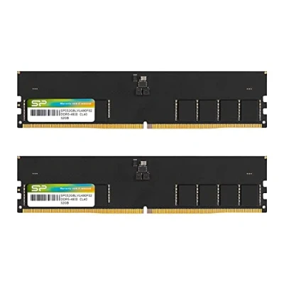 Abbildung von Silicon Power DDR5 64GB (2x32GB) 4800MHz (PC5 38400) 288 pin CL40 1.1V UDIMM Non ECC Desktop RAM Computer Memory SP064GBLVU480F22