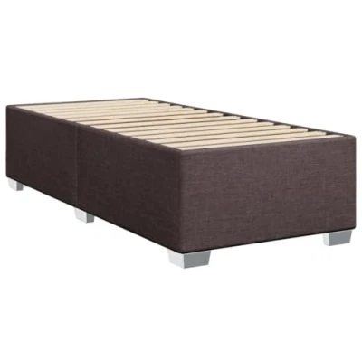 Abbildung von vidaXL Bettgestell, Bett mit Bettfüße Lattenrost, Polsterbett für Schlafzimmer, Einzelbett Bettrahmen, Modern, Dunkelbraun 90x200cm Stoff