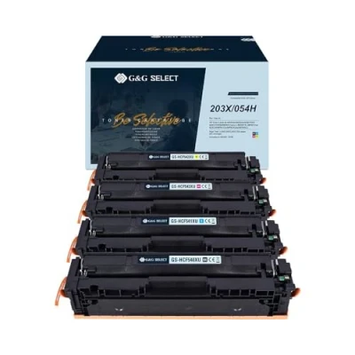 Abbildung von G&amp;G Select HP 203X/054H kompatibel mit 203A/X Canon 054/054H für Color Laserjet Pro MFP M280 M281 M254 i SENSYS MF643 MF645 MF641 LBP623 LBP621 MF642 MF644 (3.200/2.500 Seiten BK/C/M/Y)