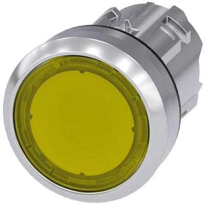 Abbildung von Siemens SIRIUS ATC Taster 22 mm rund Metall/A glänzend gelb Taste galvanisiert