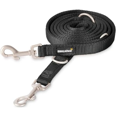 Abbildung von Rudelkönig Hundeleine Frida 2,30m, Verstellbare große Hunde, Robuste Führleine, Nylon (1 tlg), Hunde Leine für mittlere und