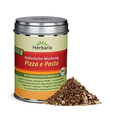 Abbildung von Herbaria Pizza e Pasta Bio 100g M Dose fertiges &amp; Pizzagewürz für italienische Gerichte mit erlesenen Zutaten in nachhaltiger Aromaschutz