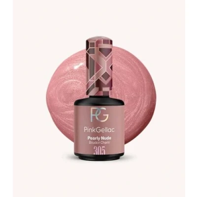 Abbildung von Pink Gellac UV Gel Nagellack 305 Pearly Nude 15 ml Shellac Rosa Einfache Anwendung Lack Nagel für 14 Tage schöne Nägel Made in Holland