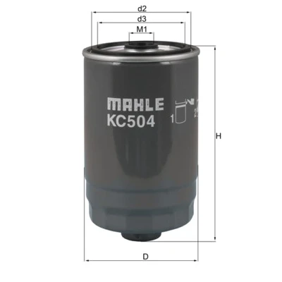 Abbildung von MAHLE ORIGINAL KC 504 Kraftstofffilter Anschraubfilter HYUNDAI: Grand SANTA Fé, FE 3, KIA: SORENTO 2