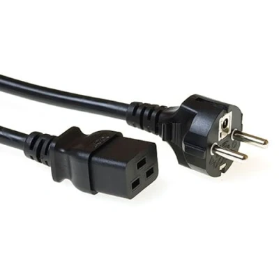 Abbildung von ACT Netzkabel C19 Buchse auf CEE7/7 Stecker, Kaltgerätekabel 2m, IEC 60320 Netzkabel, für USV und Server AK5412