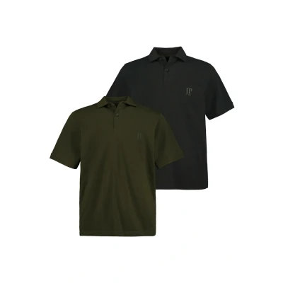 Abbildung von JP1880 2ERPACK Seitenschlitze Regular FIT Poloshirt, Herren, Größe: 3XL, Kaki, anthracite