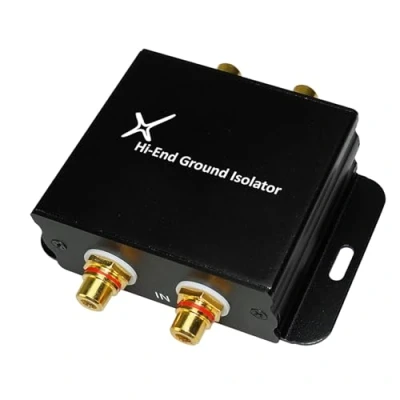 Abbildung von XtremPro 65042E High End Audio Trennfilter/Mantelstromfilter für Subwoofer und Plattenspieler, verhindert Masseschleifen, Stereo Cinch Anschlüsse, schwarz