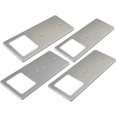 Abbildung von kalb LED Unterbauleuchte silber 5W sehr flache Küchenleuchte mit Touch Dimmfunktion, 4er Set warmweiss, warmweiss