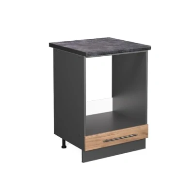 Abbildung von Vicco Herdumbauschrank Fame Line, Goldkraft Eiche/Anthrazit, 60 cm, AP Anthrazit