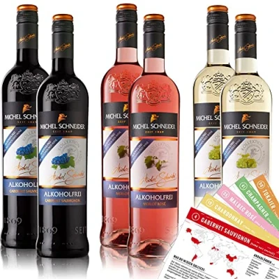 Abbildung von Michel Schneider Probierpaket alkoholfrei, gemischtes Weinpaket + VINOX Winecards (6x0,75l)