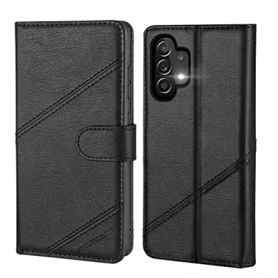 Abbildung von KRAFTCARE Handyhülle für Samsung Galaxy A13 4G/5G/A04S Hülle, [Kartenfach] [Stand] Flip Case Leder Stoßfeste Schutzhülle Klapphülle 4G/5G Schwarz