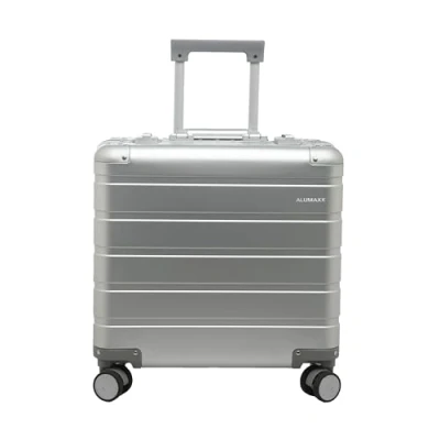 Abbildung von ALUMAXX 45192 Businesstrolley Gravity, Reisekoffer mit Overnight Fach, rausnehmbare Fächermappe und TSA Schloss, Aluminium Rollkoffer, Trolleykoffer 4 Rollen, Koffer ca. 44 x 42 22,5 cm, Silber