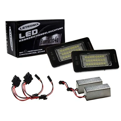 Abbildung von LETRONIX SMD LED Kennzeichenbeleuchtung Module kompatibel mit Q3 / Q5 A1 A3 A4 A5 A6 A7 TT/Passat R36 Panamera/Fabia E Prüfzeichen