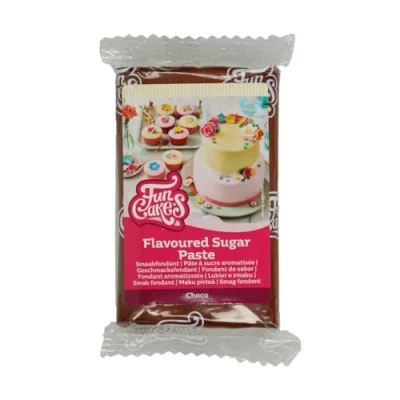 Abbildung von FunCakes Geschmacksfondant Choco: Köstlicher Geschmack, einfach auszurollen, Rollfondant, passende Schokoladenfarbe, perfekt für Kuchen, Cupcakes und Kekse. Halal, koscher glutenfrei. 250 g