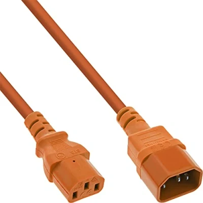 Abbildung von InLine® Kaltgeräteverlängerung, C13 auf C14, orange, 1m