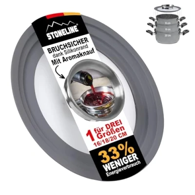 Abbildung von STONELINE Universaldeckel, mit Silikonrand, für 16/18/20 cm