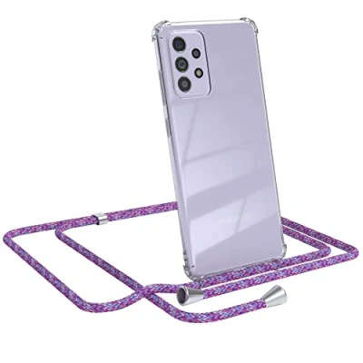 Abbildung von EAZY CASE Handykette kompatibel mit Samsung Galaxy A72 / 5G Handyhülle Umhängeband, Handykordel Schutzhülle, Silikonhülle, Hülle Band, Stylische Kette für Smartphone, Unicorn