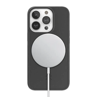 Abbildung von Woodcessories Magnetische Handyhülle kompatibel mit iPhone 14 Pro Max Hülle Magnet schwarz Plastikfrei, nachhaltig
