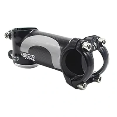 Abbildung von Neuer Carbon Fahrrad Vorbauten, Leichter Aluminium + Fahrradlenker, Mountainbike Vorbau Rennrad ø31,8x80 / 90/100 110mm 7 Grad 3K Glanz (Silber,110mm)