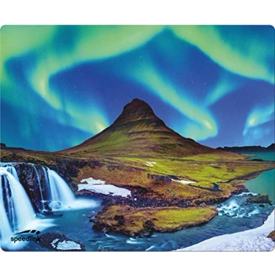 Abbildung von Speedlink SILK Mousepad Mauspad mit weicher Textiloberfläche und antistatischer Wirkung, Maße: 23 x 19 0,2 cm, Polar Lichter