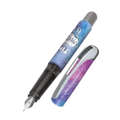 Abbildung von Online Füller College Miracles, Tinten für Rechtshänder, ergonomisches Griffstück, hochwertige Iridium Feder medium, Standard Tintenpatronen, inkl. Kombipatrone blau, Allergiker geeignet