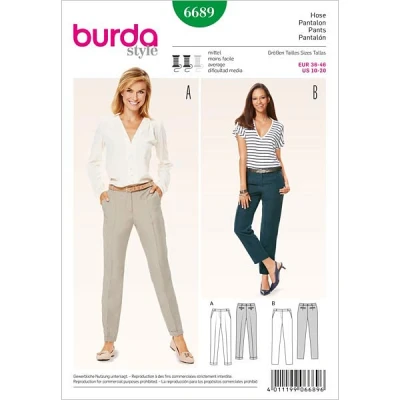 Abbildung von burdastyle Burda B6689 Schnittmuster Hose, Papier, weiß, 19 x 13 1 cm