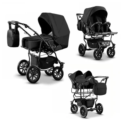 Abbildung von Zwillingskinderwagen 3 in 1 City Twin inkl. Autositze 15 Teile 19 Farben