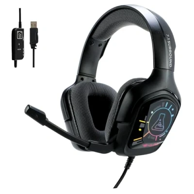 Abbildung von The G Lab Korp Cobalt 7.1 EX Gaming Headset mit Surround Sound USB RGB Beleuchtung, Flexiblem Mikrofon, Leicht und Komfortabel PS5, PS4, PC, Xbox Neu