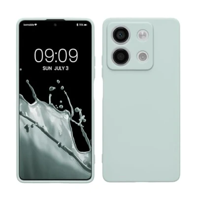 Abbildung von kwmobile Handyhülle kompatibel mit Xiaomi Redmi Note 13 5G Hülle Handy Case aus weichem Silikon in Cool Mint